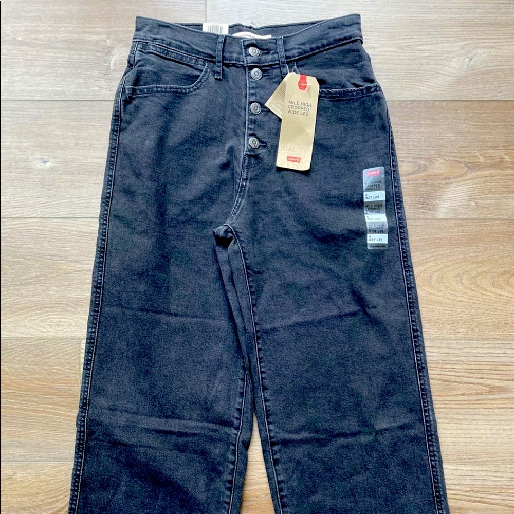 Womens 4 27x25 Levi's Mile High Wide Leg Crop Jean